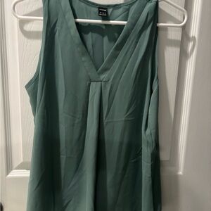 SHEIN Teal V-Neck Sleeveless Blouse